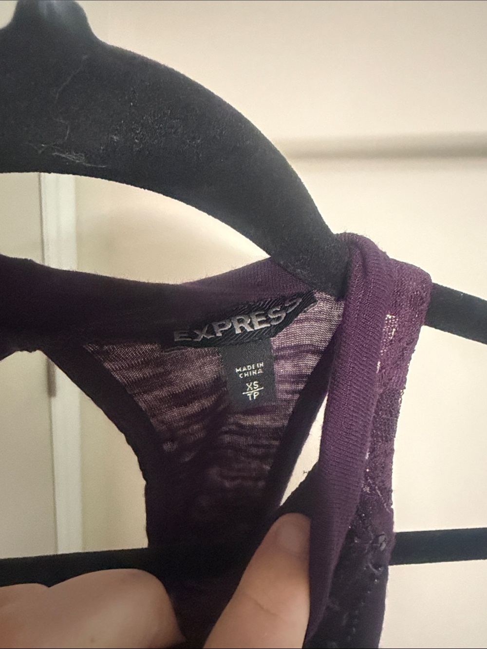 Express Purple Lace-Back Racerback Tank - Picture 5 of 6